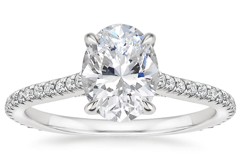 Zevaya- Cathedral - 18K White Gold Arbor Diamond Engagement Ring.