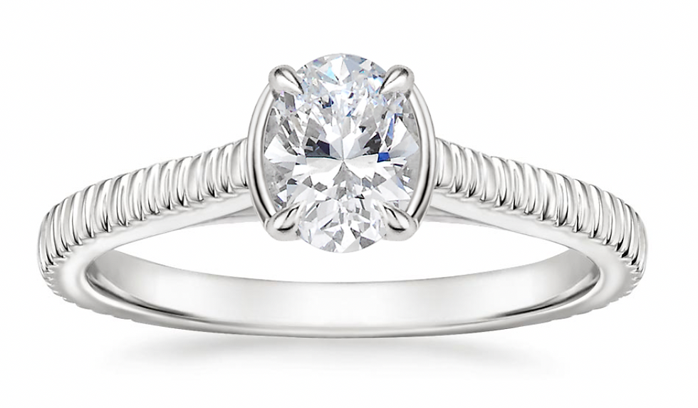 Zevaya- 18K White Gold Jade Trau Esthética Solitaire Ring.