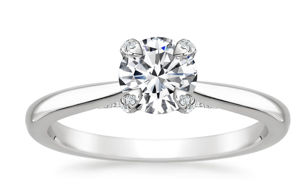 Platinum Adorned Dawn Diamond Engagement Ring