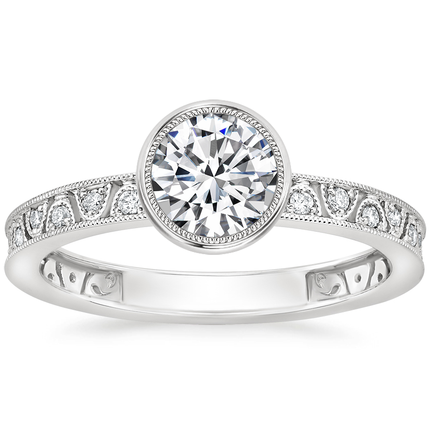 Zevaya- Bezel - Platinum Sinclair Bezel Diamond Engagement Ring.