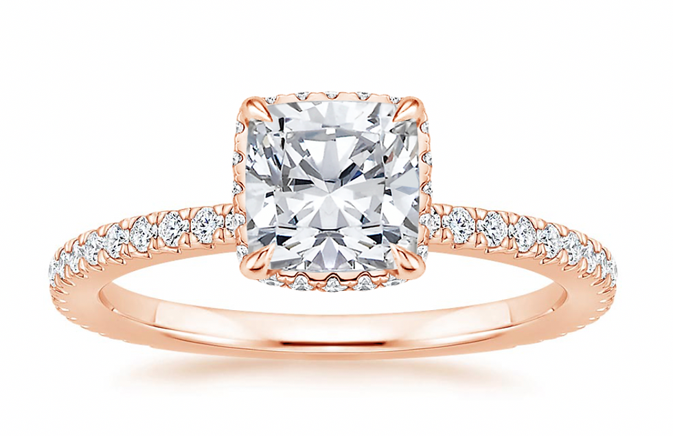 Zevaya-Hidden Halo-14K Rose Gold Gala Diamond Engagement Ring