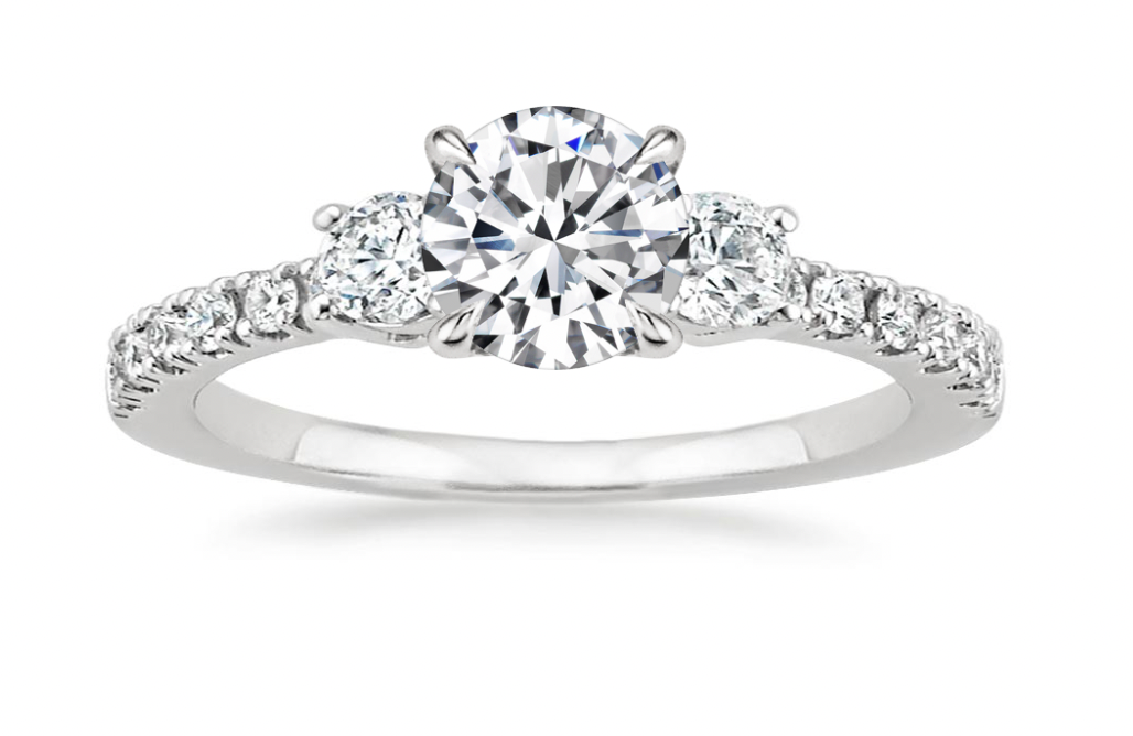 18K White Gold Radiance Diamond Engagement Ring