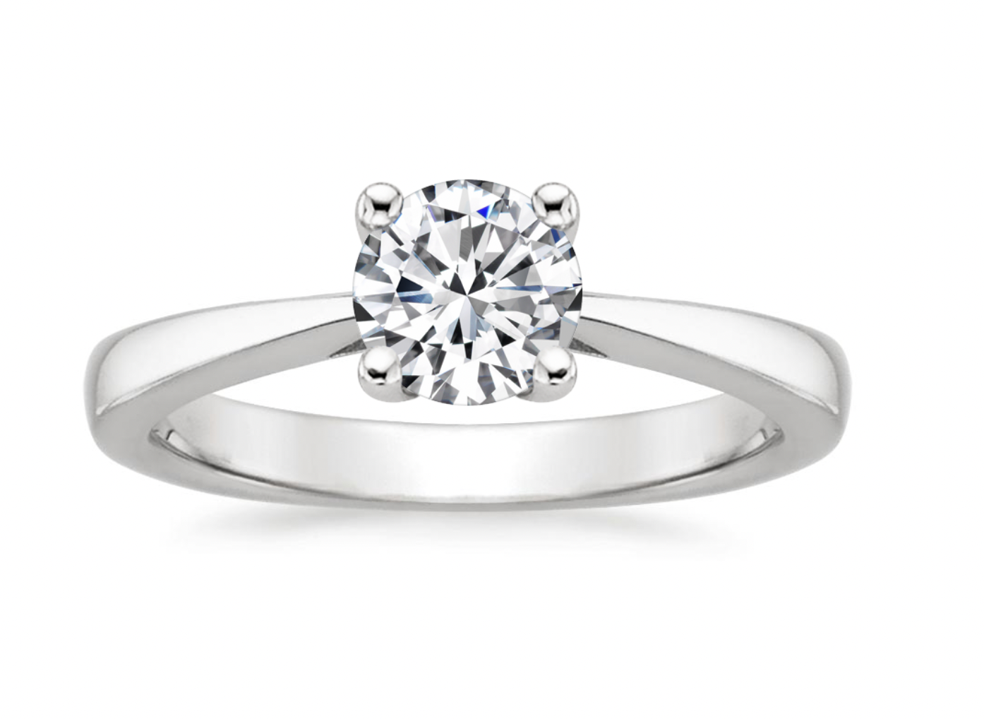 18K White Gold Petite Tapered Trellis Engagement Ring