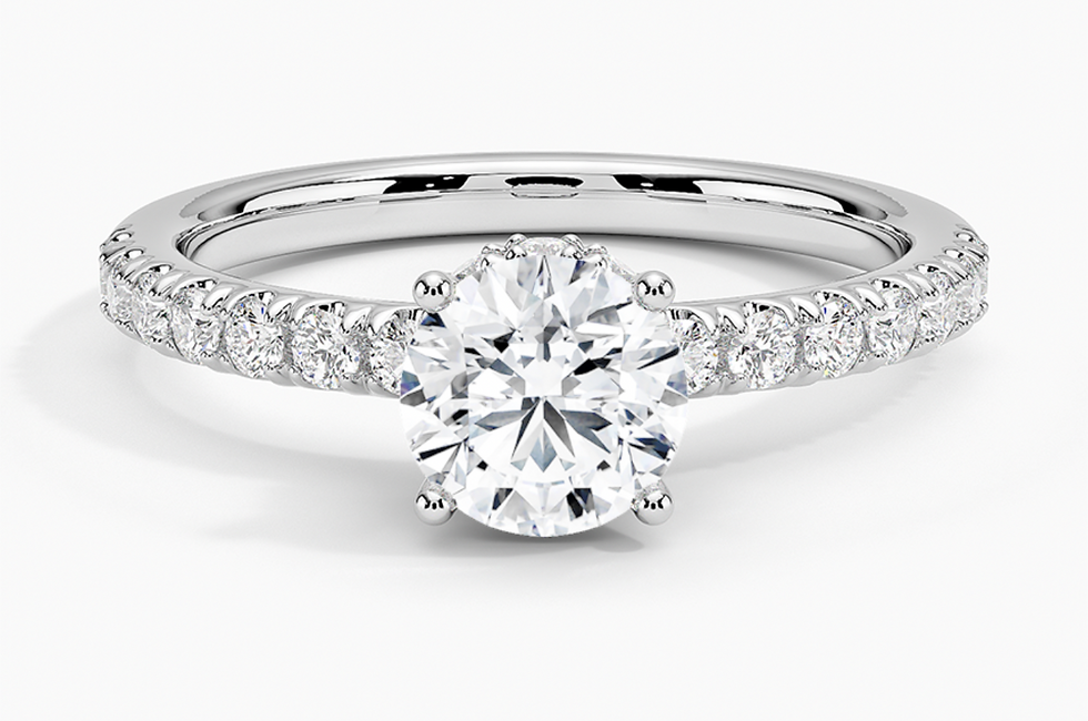 18K White Gold Constance Hidden Halo Diamond Engagement Ring