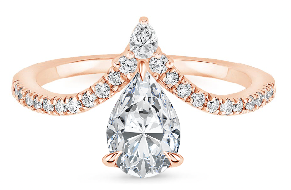 Zevaya-Bezel-14K Rose Gold Nouveau Diamond Engagement Ring
