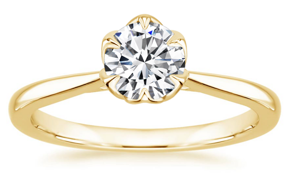 Zevaya- Vintage - 18K Yellow Gold Caliana Engagement Ring.