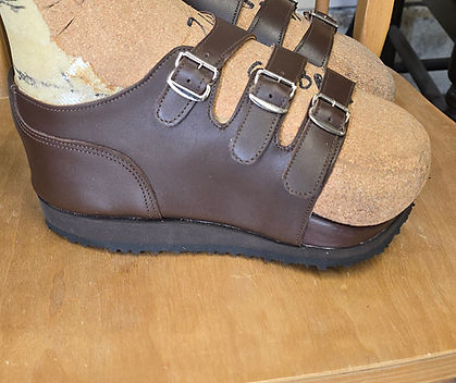 custom insole used as a base for making a sandal on