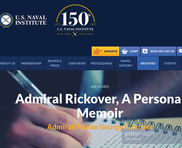 2007 - Admiral Rickover, A Personal Memoir