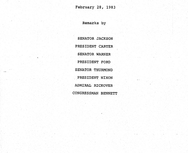 1983 - 3 Ex-President Tribute to Rickover