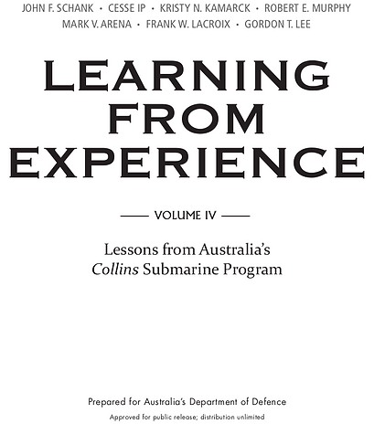 2011 RAND Learning from Experience - Volume IV: Collins Submarine