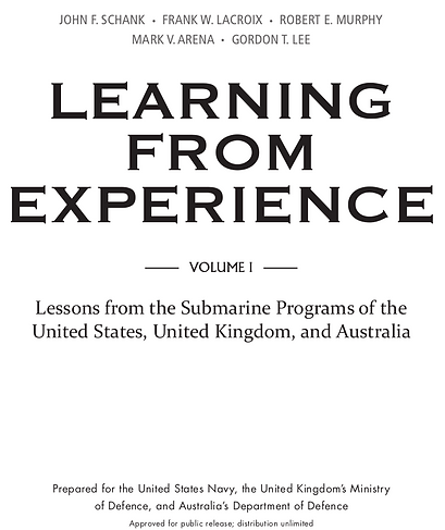 2011 RAND Learning from Experience - Volume I: Astute Submarine