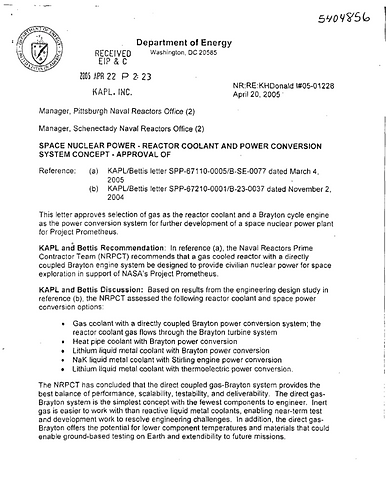 2005 - Space Nuclear Power - Reactor Coolant & Power Conversion