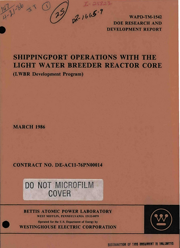 Shippingport Operation with LWBR (WAPD-TM-1542)