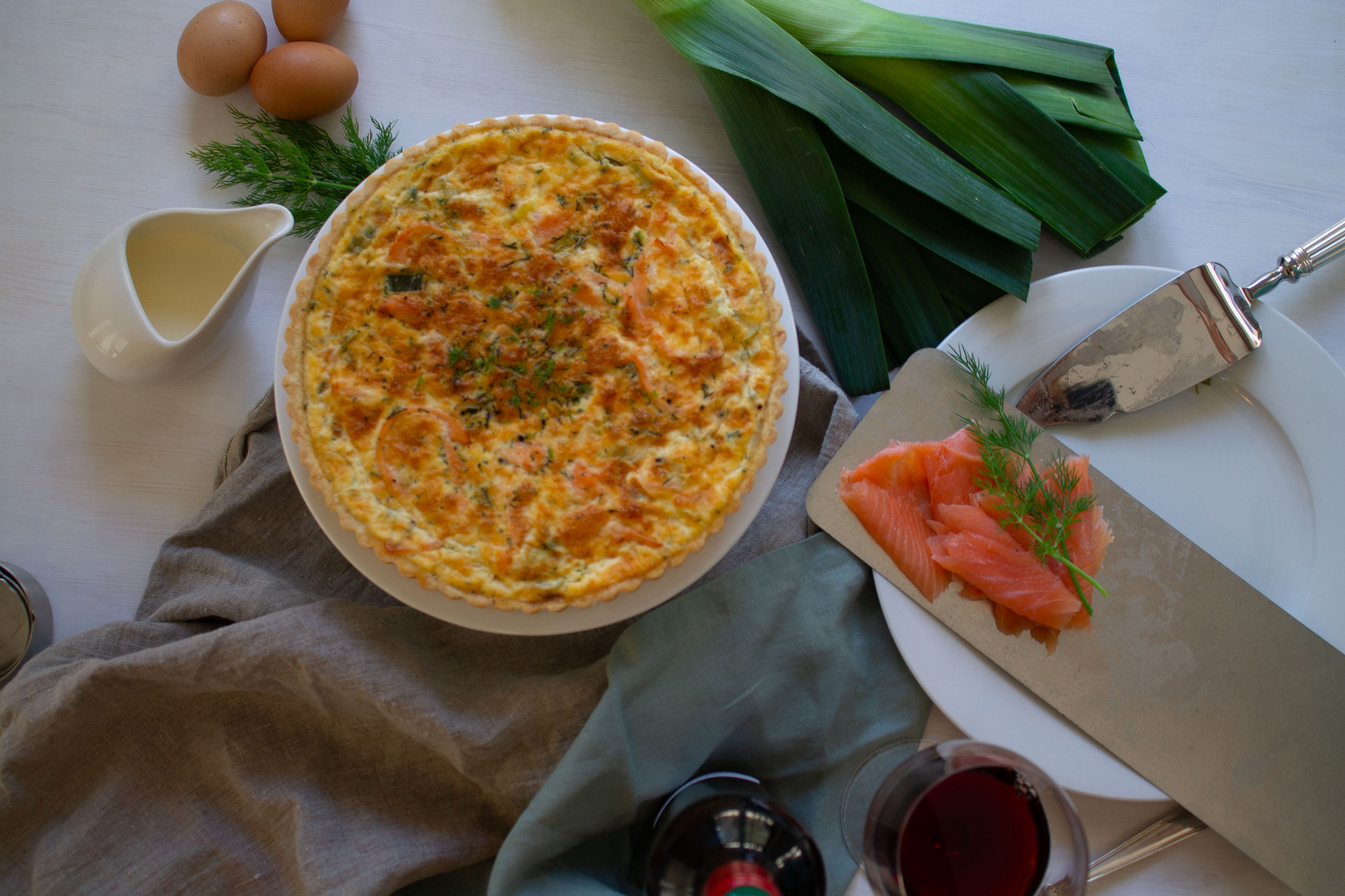 Salmon and Leek quiche