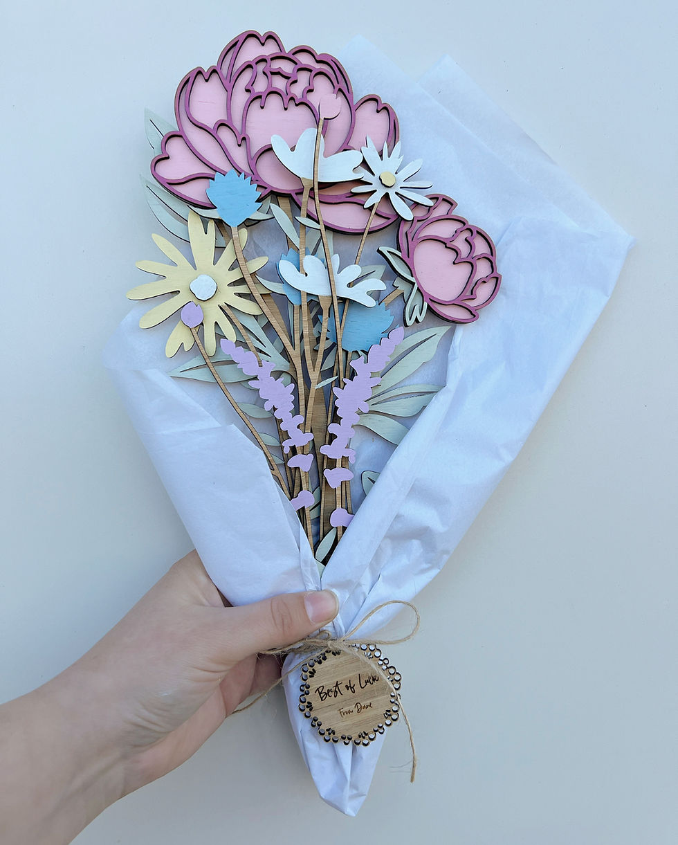 Wooden flower arrangement