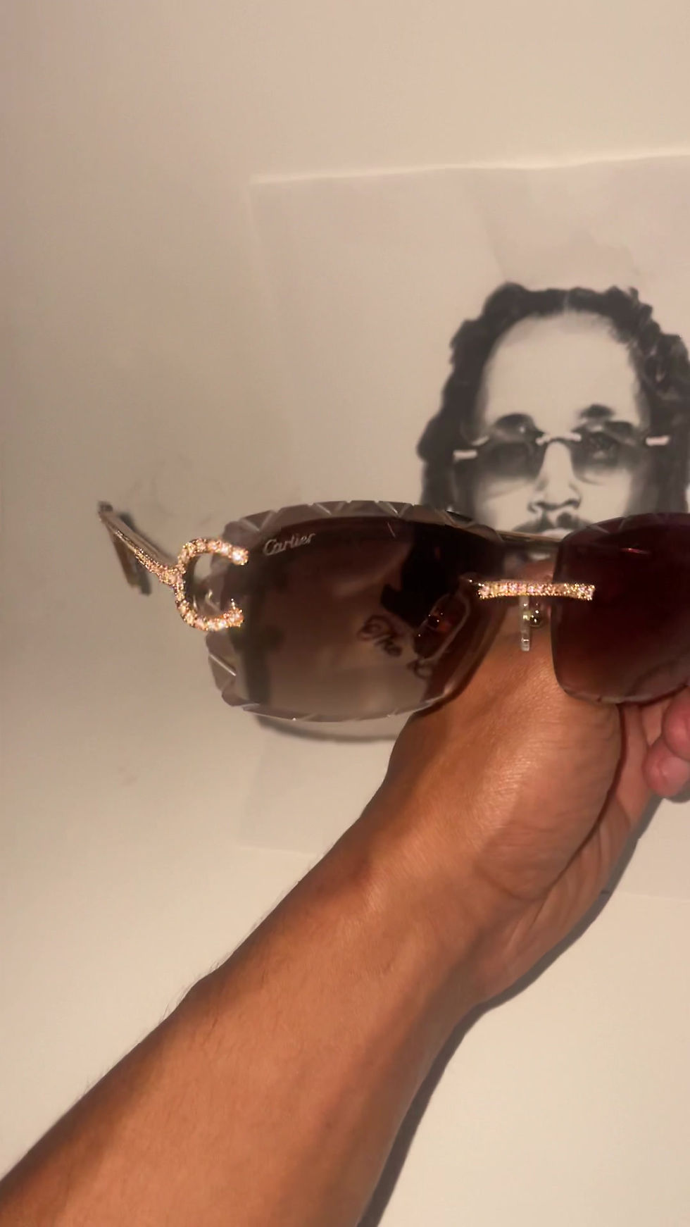 Thumbnail: Cartier Big C Brown Diamond Cut Wires Gold