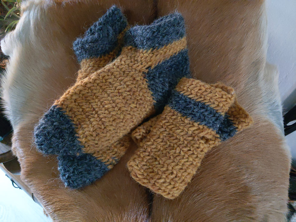 A set of handwarmers and socks.