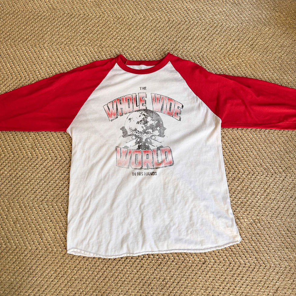 Thumbnail: "WORLD IN HIS HANDS" VINTAGE BASEBALL TEE