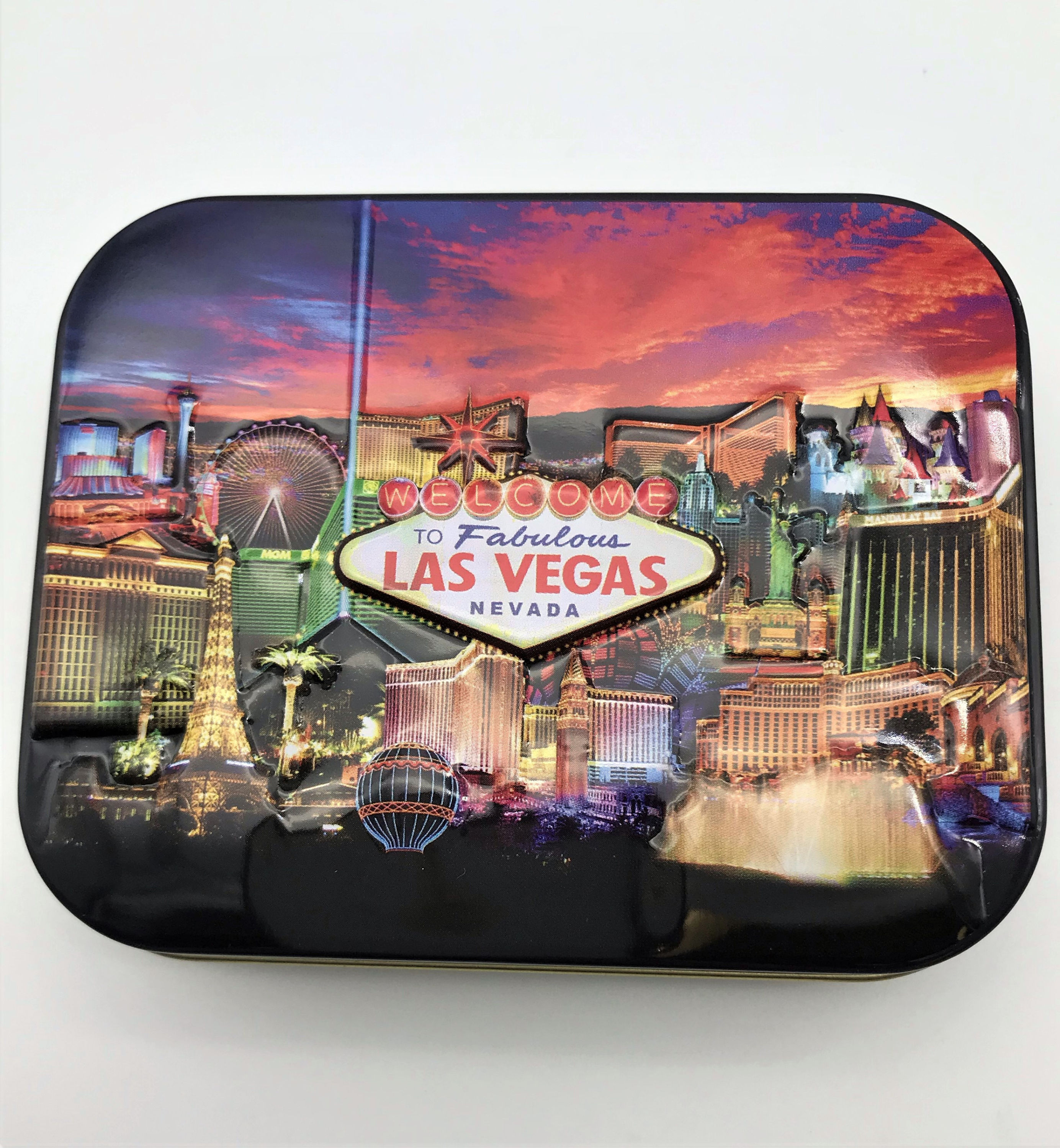 Las Vegas Paying cards with metal box - min order 12pc's