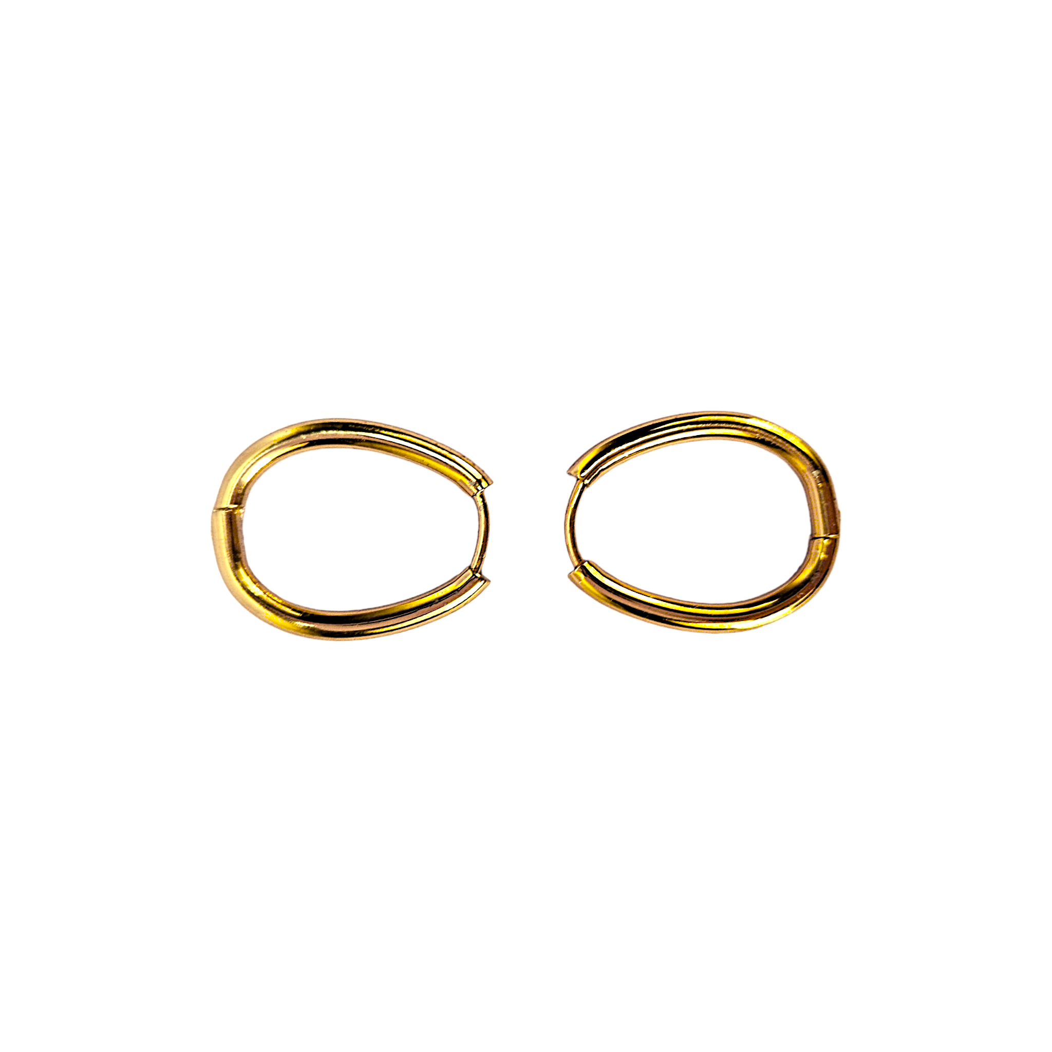 Oval Çelik Gold Küpe