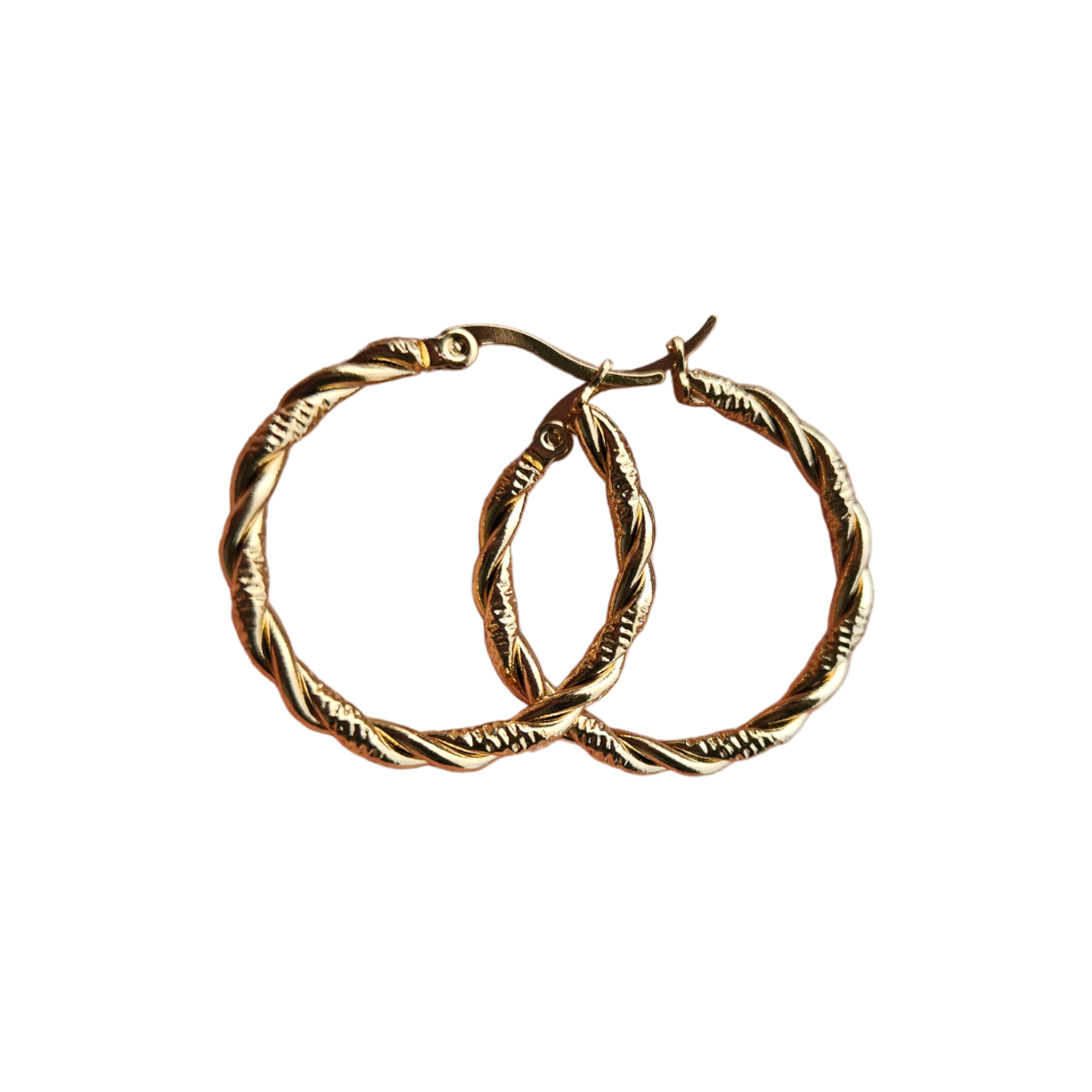 Burgu ve Dövme Motif Çelik Gold Küpe