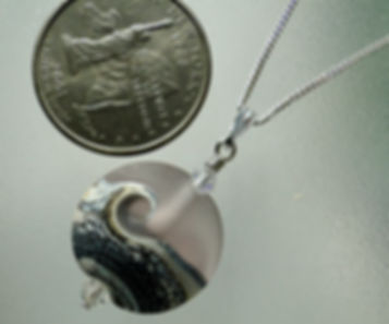 Catch the Wave Lavender Lampwork Bead Necklace Frosty Bead #6