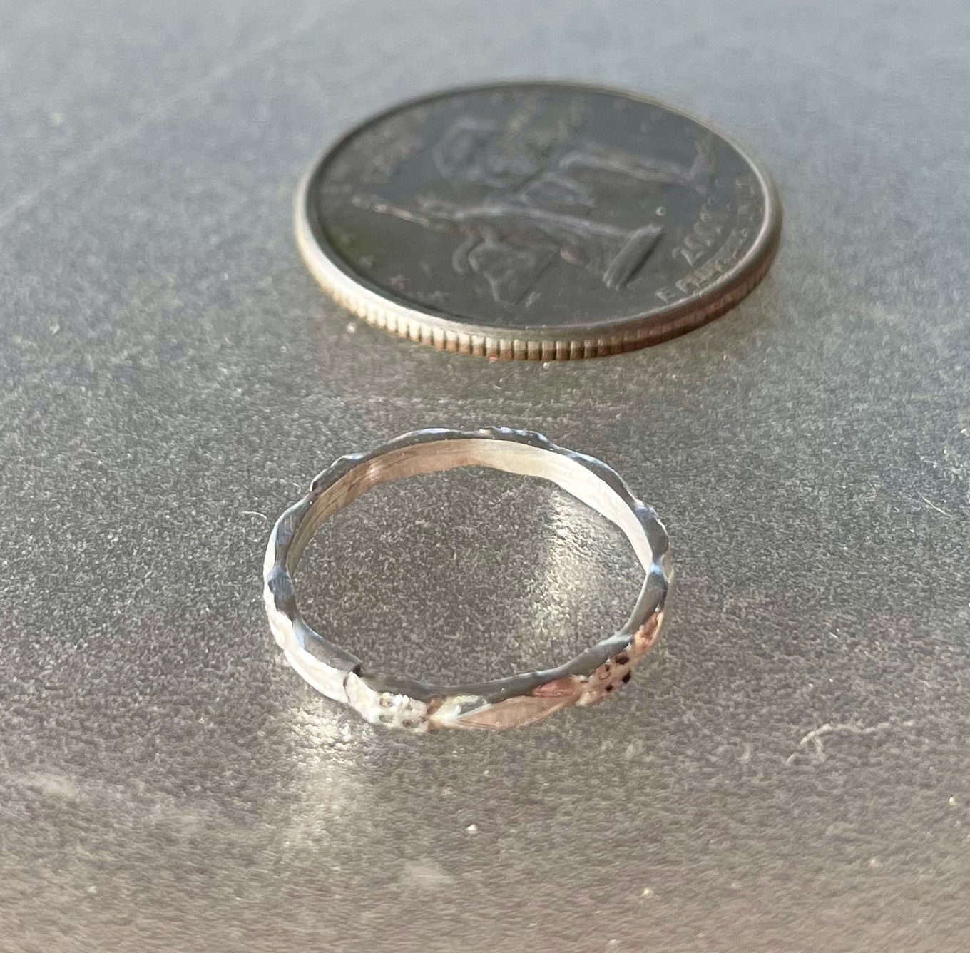 Handcrafted Decorative Sterling Silver Stacker Ring