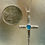 Thumbnail: Sterling silver bezel English sea glass cross