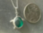 Sea Turtle Bezel Set English Sea Glass Necklace