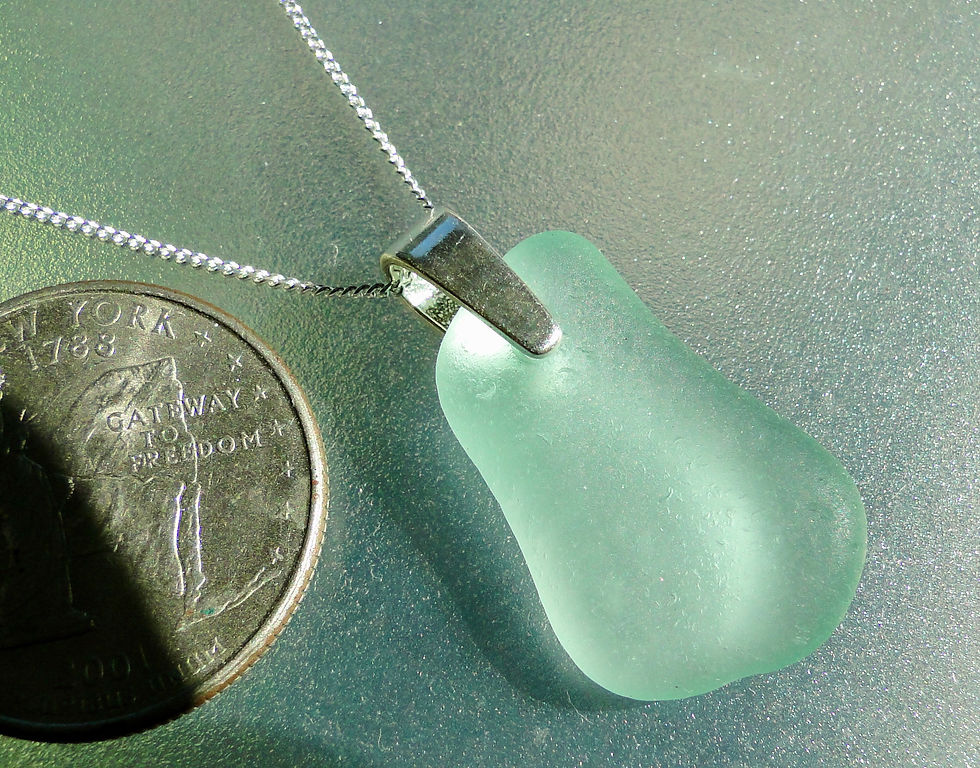 Sterling Silver Bail Seafoam Sea Glass Necklace #6