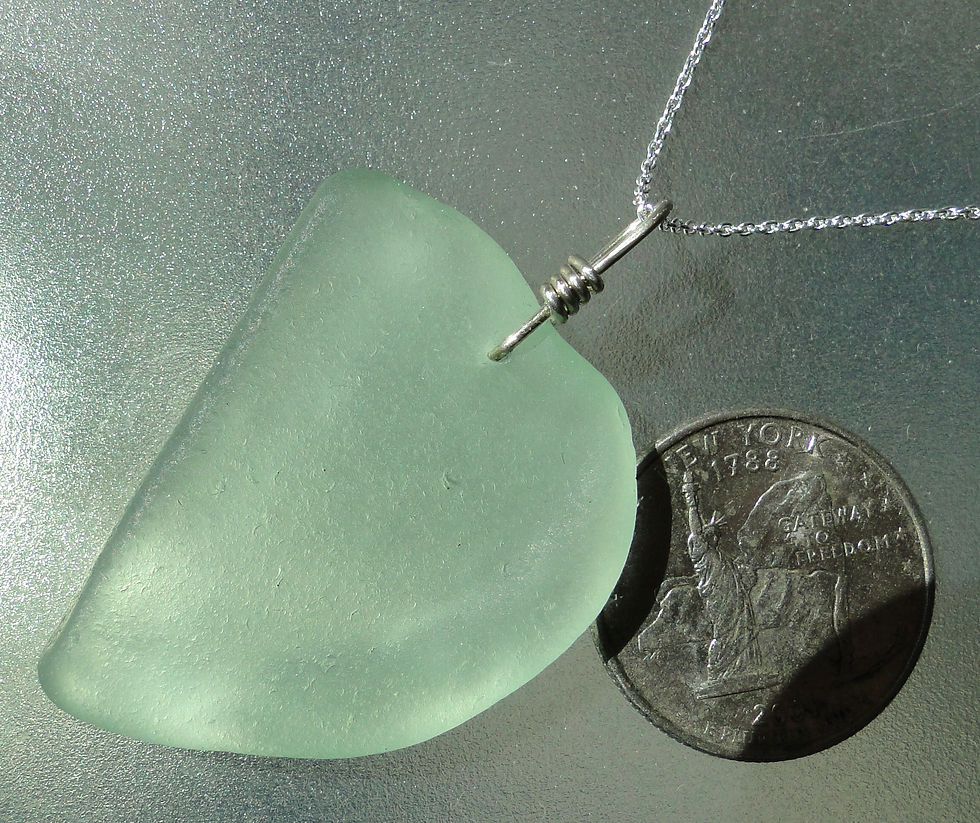 Thumbnail: Genuine Seafoam Heart Shaped Sea Glass Necklace