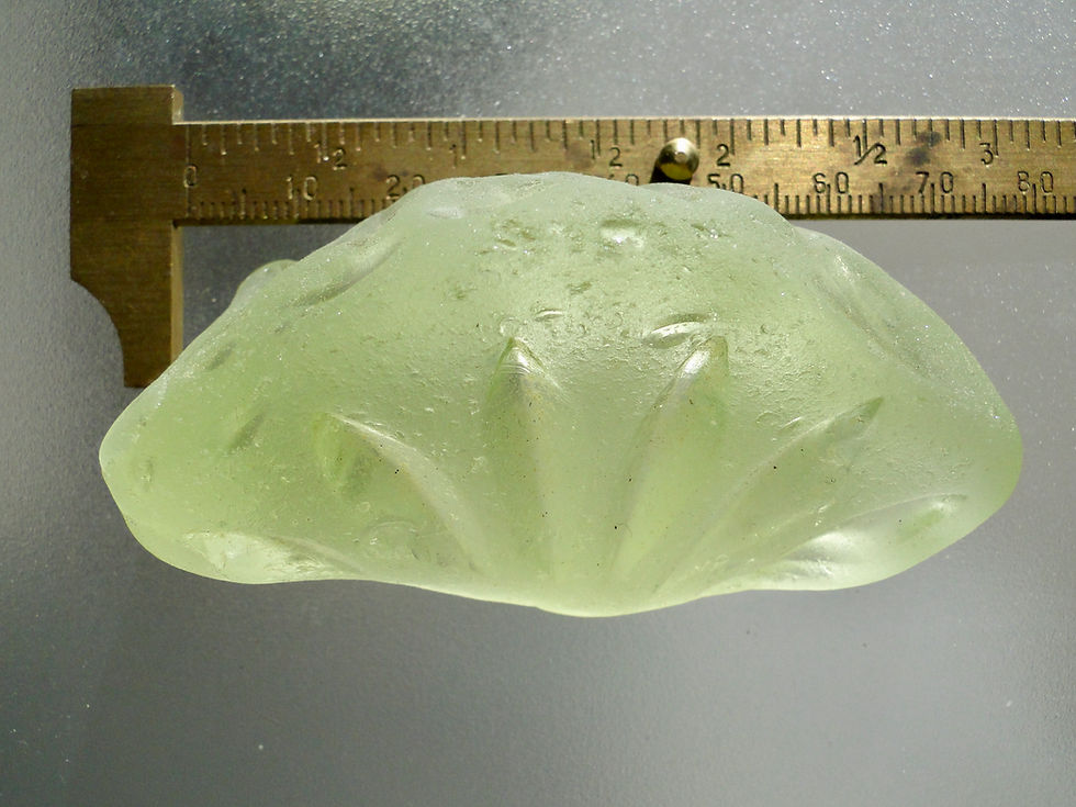 Thumbnail: Extremely Rare Vaseline English Sea Glass Shard that Glows