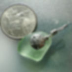 Sterling Silver Sand Dollar Charm Seafoam Sea Glass Pendant