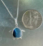 Sterling Sea Turtle Bezel  English Sea Glass Necklace