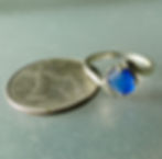 Sterling Silver Cobalt Blue Prong Set Sea Glass Ring