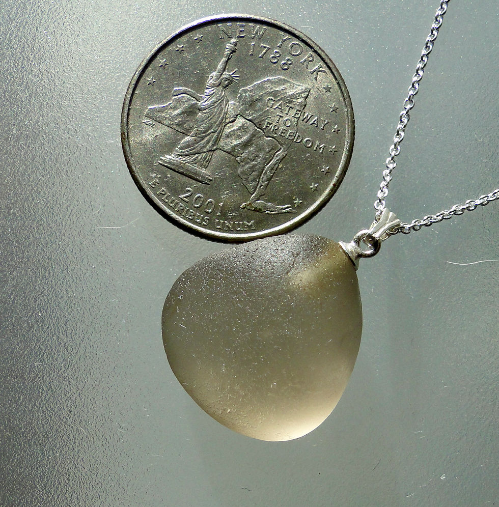 Sterling Silver Drop Set Lavender Sea Glass Necklace