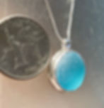 Beautiful Turquoise Bezel Set English Sea Glass Necklace