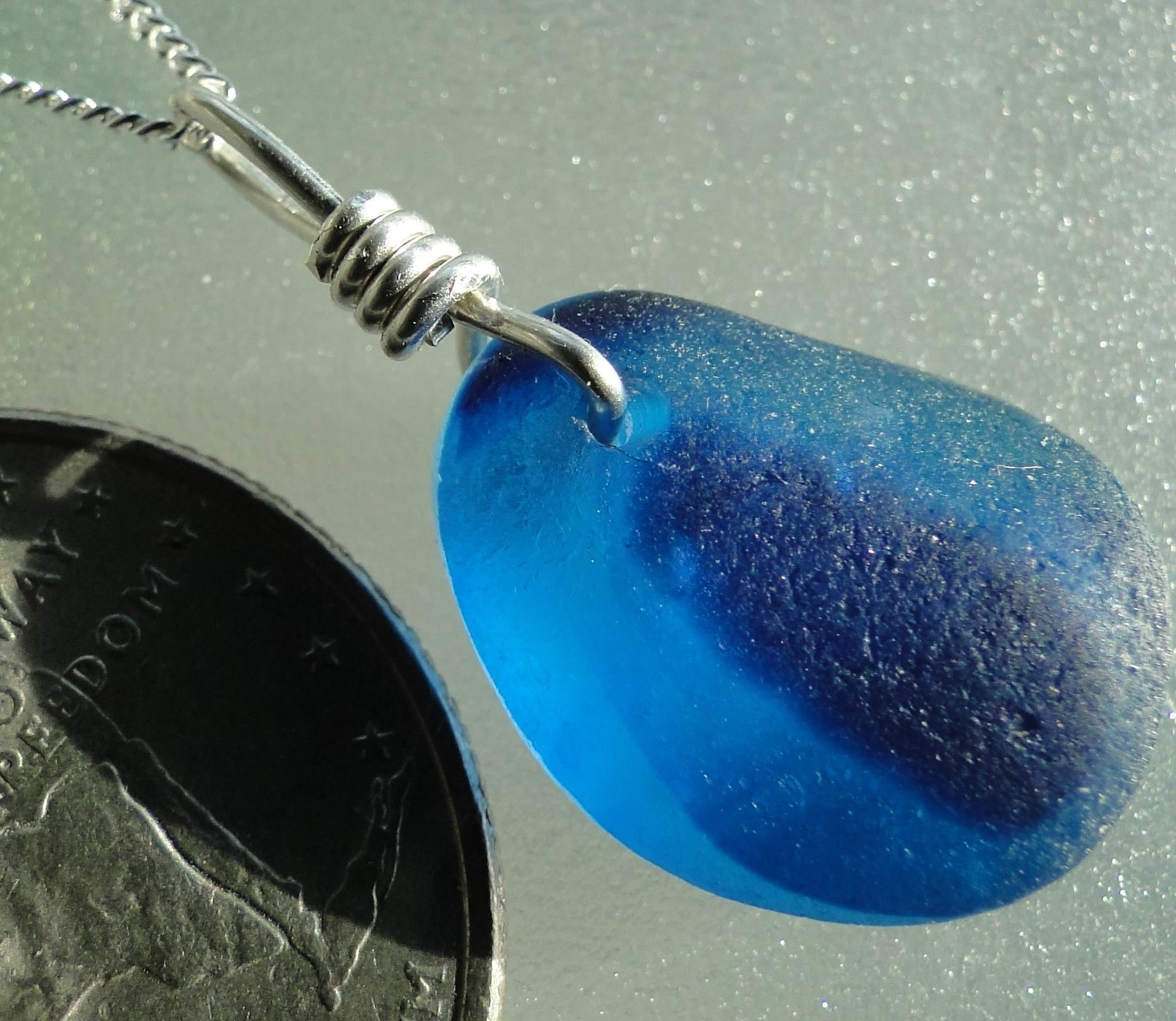 Shades of Blue English Sea Glass Necklace #5
