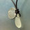 Thumbnail: Long Island White Sea Glass Leather Necklace