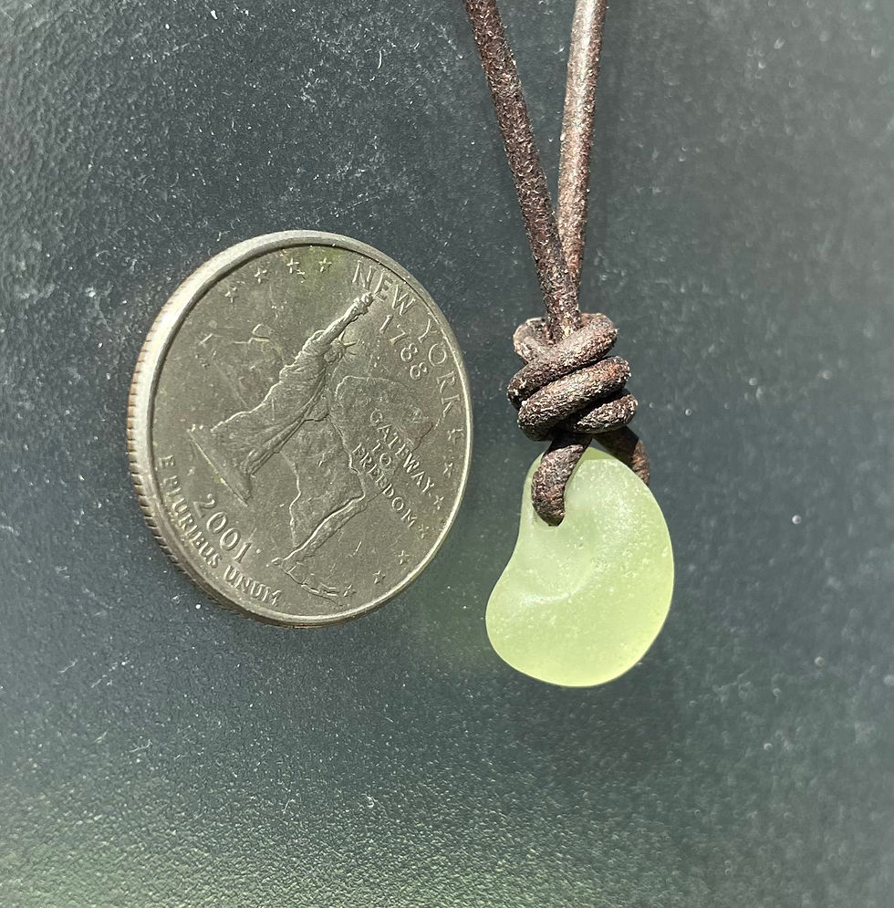 Thumbnail: Long Island UV Sea Glass Leather Necklace