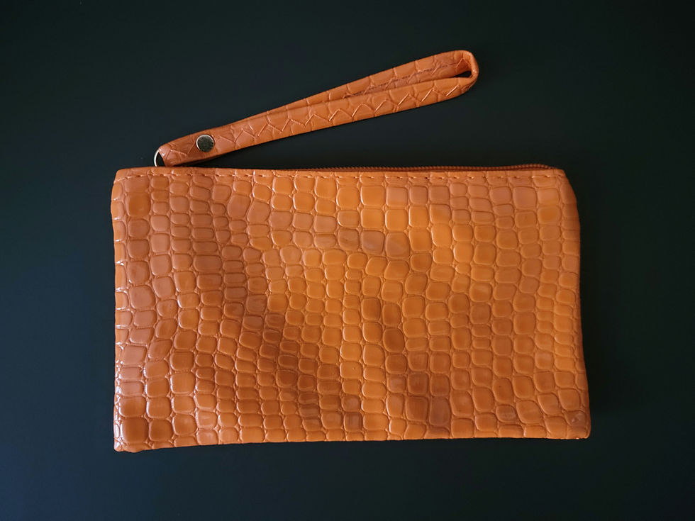 Orange Croc animal print lightweight wristlet wallet