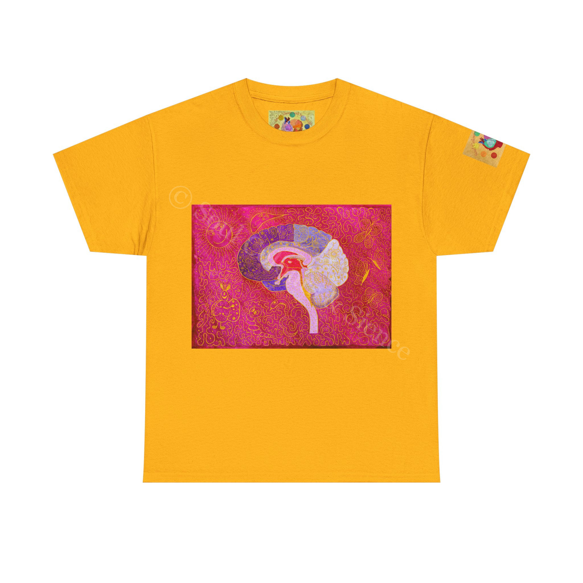 Gehirn - mit Logo auf Ärmel - Unisex 100 % Cotton - Druck riecht anfangs etwas