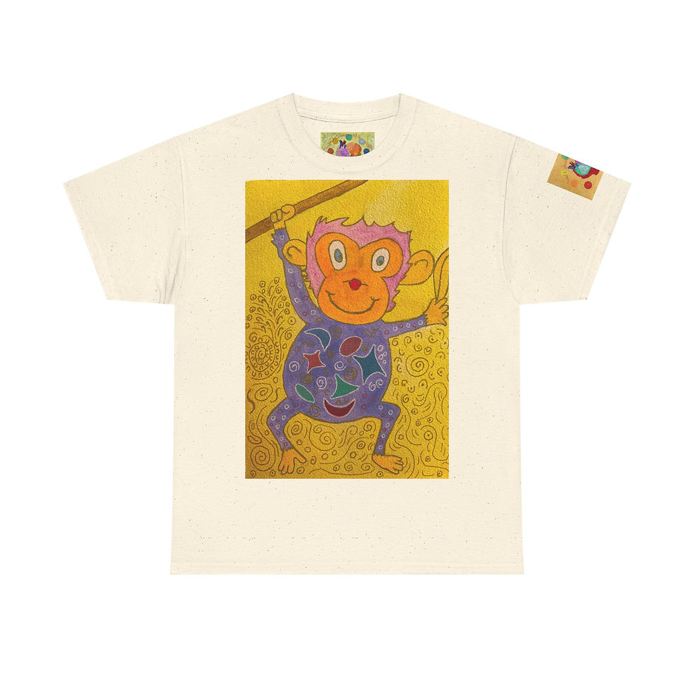 Miniaturbild: Affe an Ast - mit Ärmellogo - Unisex 100 % Cotton - Druck riecht anfangs