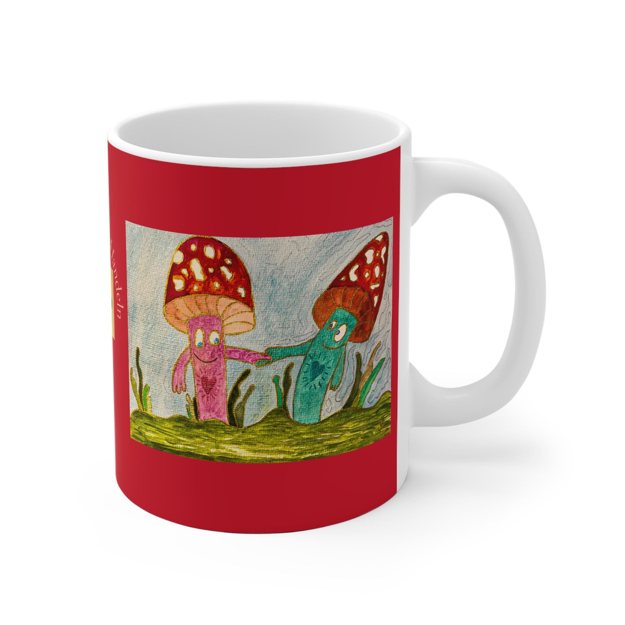 Pilz Liebe - 2 - Links- und Rechtshänder Keramik Tasse