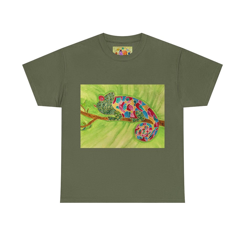 Miniaturbild: Chamäleon - kein Ärmellogo - Unisex 100 % Cotton - Druck riecht nach Anfang