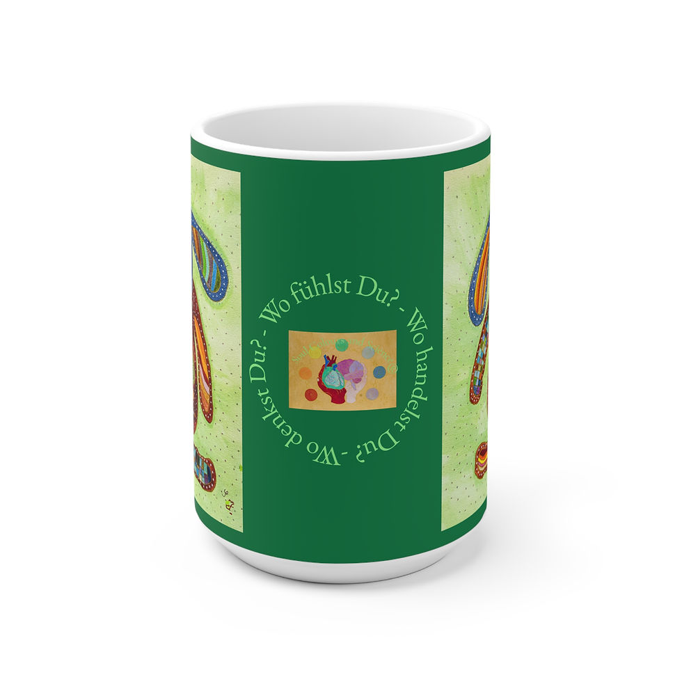 Miniaturbild: Teddy-Hund Grün - 1 - Links- und Rechtshänder Keramik Tasse 