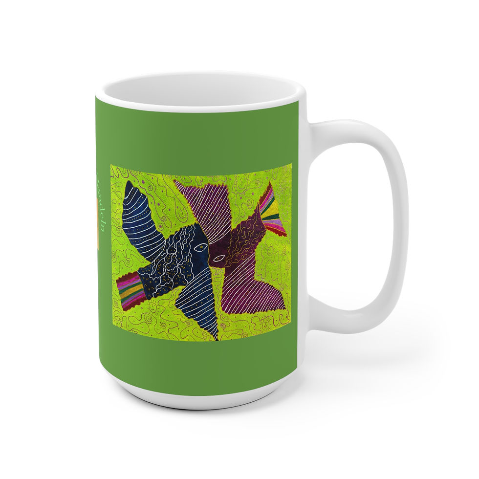 Miniaturbild: Vögel Liebe - 2 - Links- und Rechtshänder Keramik Tasse 