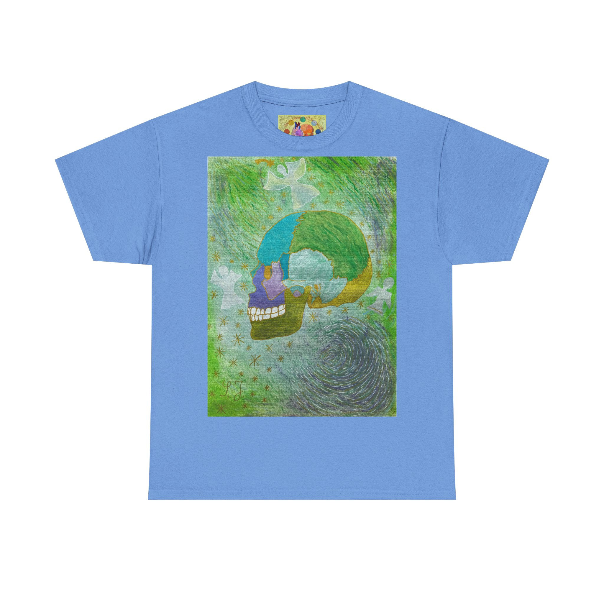 Schädel seitl. - Ohne Logo auf Ärmel - Unisex 100 % Cotton-Druck riecht anfangs 