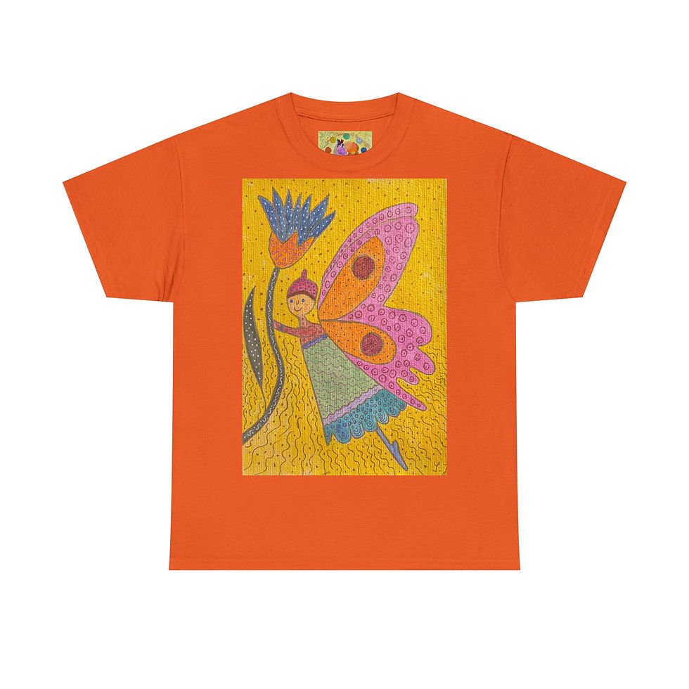 Miniaturbild: Elfe mit Blume - kein Ärmellogo - Unisex 100% Cotton - Druck riecht anfangs