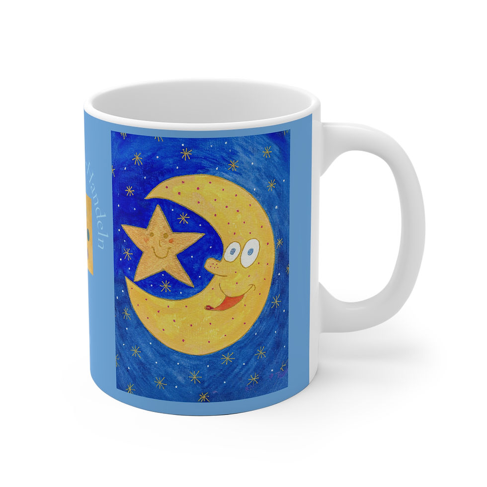 Miniaturbild: Mond und Stern - 2 - Links- und Rechtshänder Keramik Tasse 